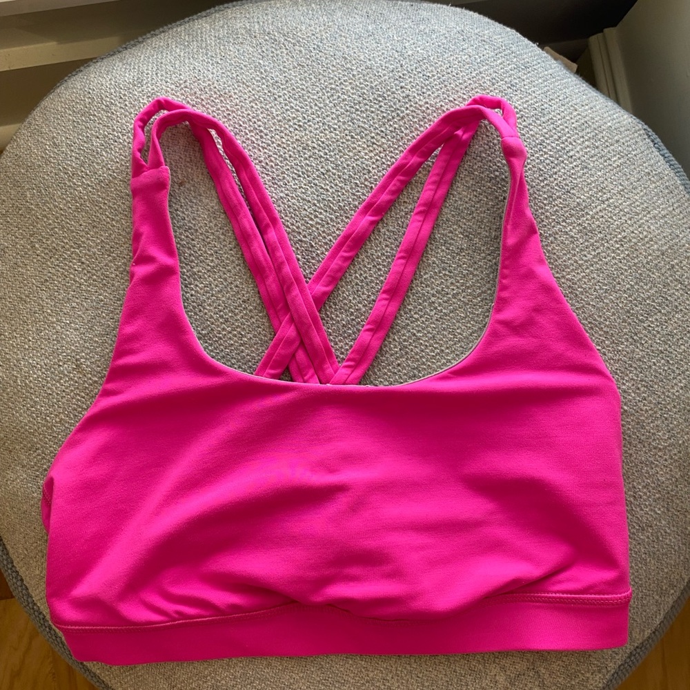 Sonic (highlighter) pink Lululemon size 4 energy bra
